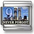9-11 Never Forgot Italian Charm